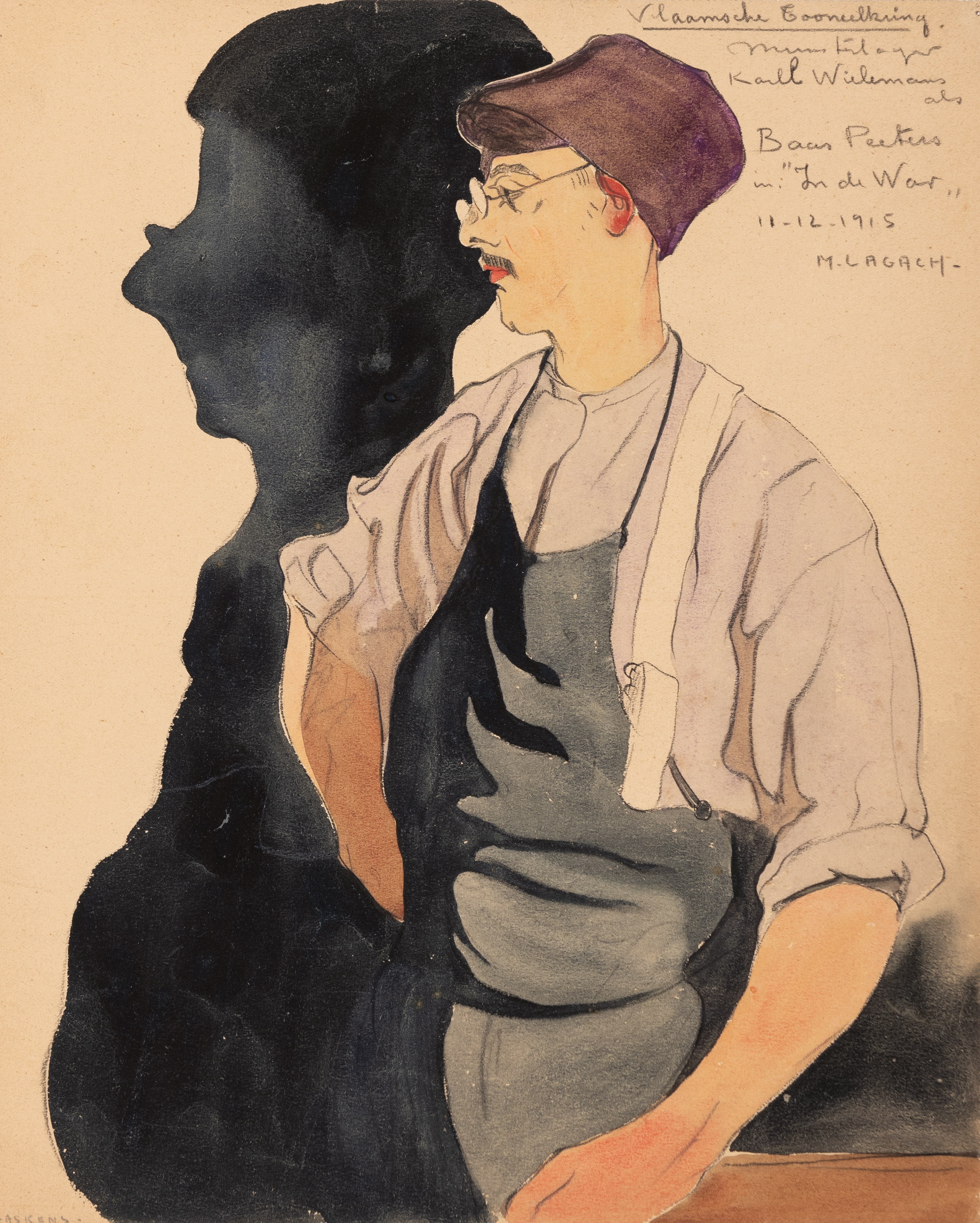 Portrait of Karl Wielemans in the Role of ‘Baas Peeters’ in 'In de War'